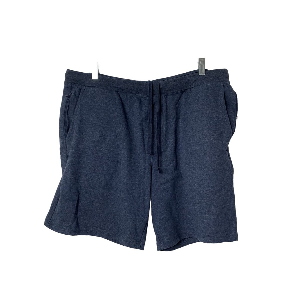 Eddie Bauer Lounge Shorts Men Size XL Navy Blue Pull On Elastic Waist Pockets 9"